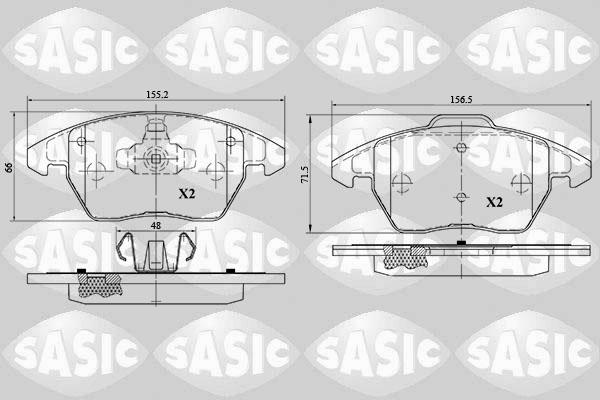 Sasic 6210046 - Тормозные колодки, дисковые, комплект unicars.by