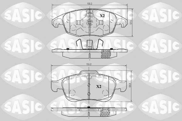 Sasic 6210009 - Тормозные колодки, дисковые, комплект unicars.by