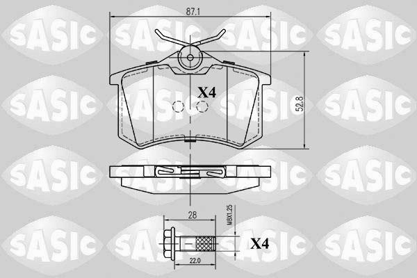 Sasic 6210001 - Тормозные колодки, дисковые, комплект unicars.by