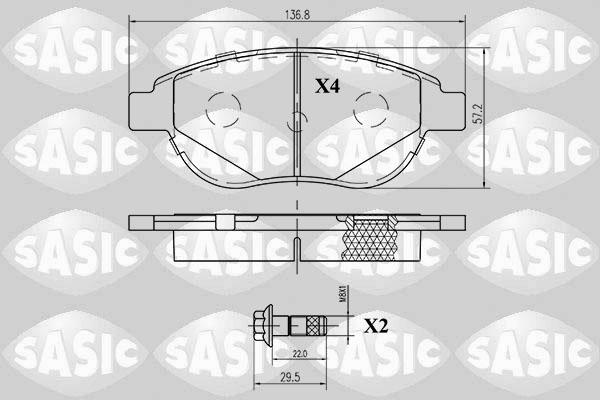 Sasic 6210008 - Тормозные колодки, дисковые, комплект unicars.by