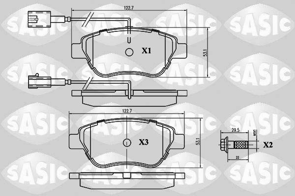 Sasic 6210015 - Тормозные колодки, дисковые, комплект unicars.by