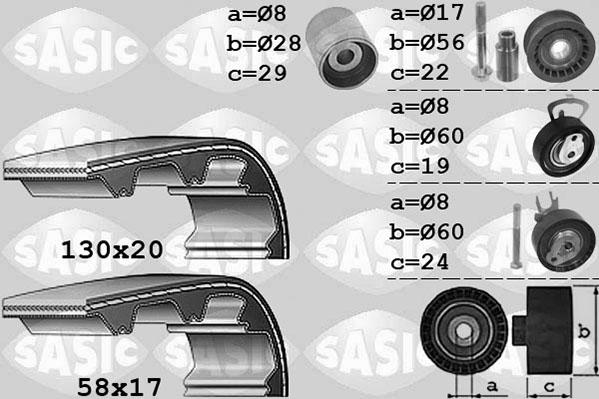 Sasic 1756050 - Комплект зубчатого ремня ГРМ unicars.by