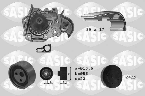 Sasic 3904005 - Водяной насос + комплект зубчатого ремня ГРМ unicars.by