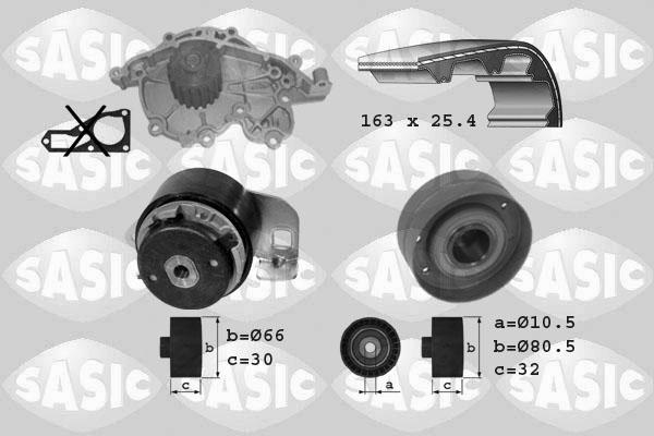 Sasic 3904001 - Водяной насос + комплект зубчатого ремня ГРМ unicars.by