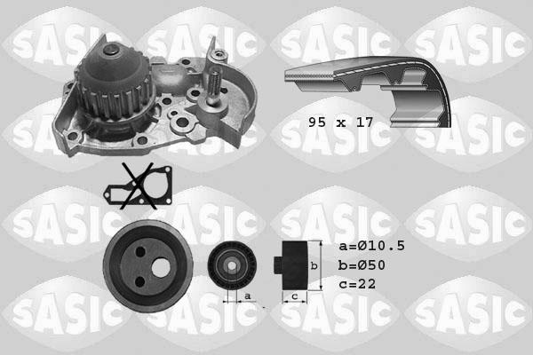 Sasic 3904002 - Водяной насос + комплект зубчатого ремня ГРМ unicars.by