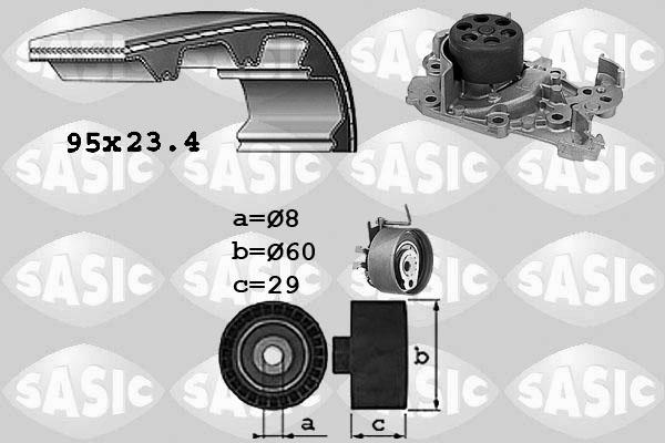 Sasic 3904029 - Водяной насос + комплект зубчатого ремня ГРМ unicars.by