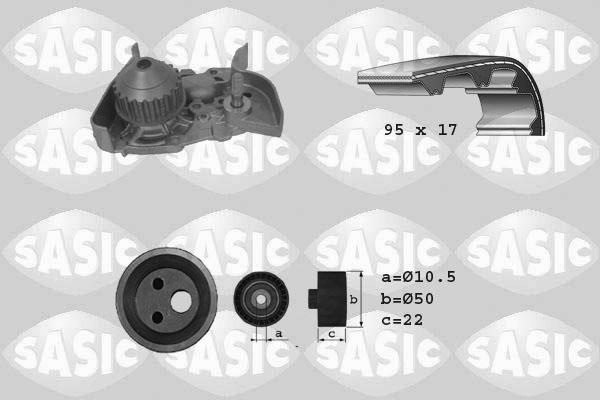 Sasic 3904025 - Водяной насос + комплект зубчатого ремня ГРМ unicars.by