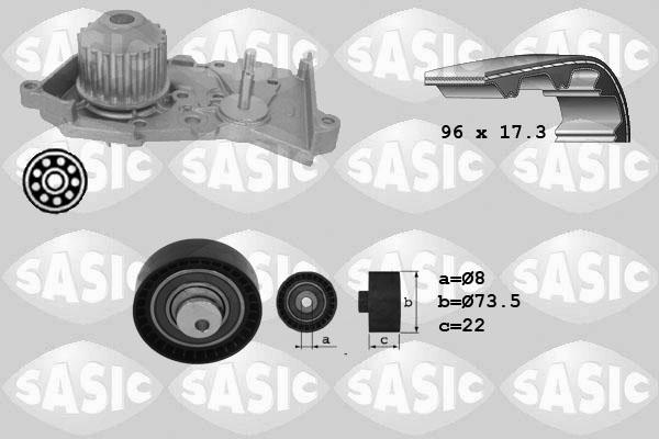 Sasic 3904026 - Водяной насос + комплект зубчатого ремня ГРМ unicars.by