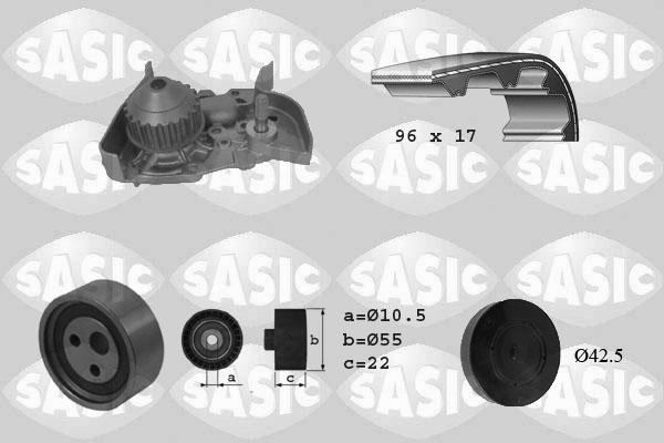 Sasic 3904023 - Водяной насос + комплект зубчатого ремня ГРМ unicars.by