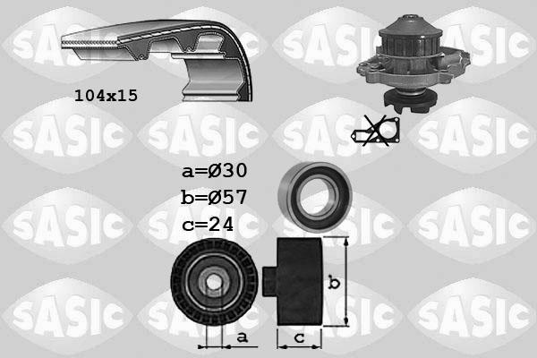 Sasic 3906098 - Водяной насос + комплект зубчатого ремня ГРМ unicars.by