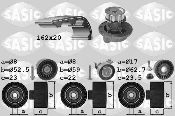 Sasic 3906093 - Водяной насос + комплект зубчатого ремня ГРМ unicars.by