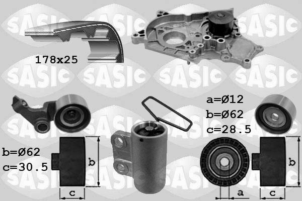 Sasic 3906040 - Водяной насос + комплект зубчатого ремня ГРМ unicars.by