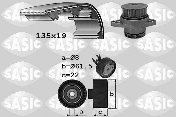 Sasic 3906065 - Водяной насос + комплект зубчатого ремня ГРМ unicars.by