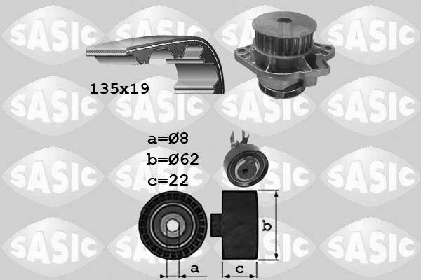 Sasic 3906088 - Водяной насос + комплект зубчатого ремня ГРМ unicars.by