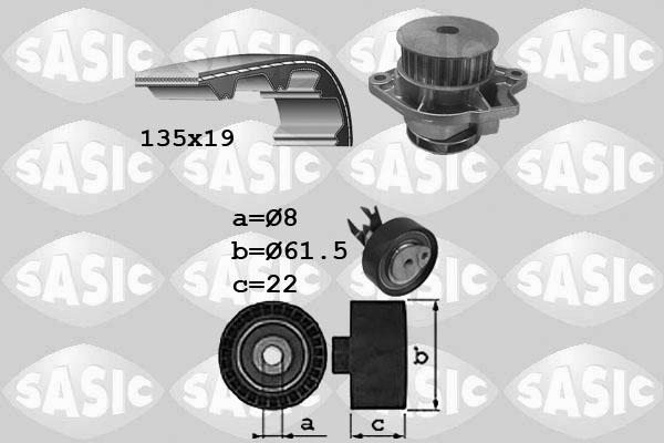 Sasic 3906087 - Водяной насос + комплект зубчатого ремня ГРМ unicars.by