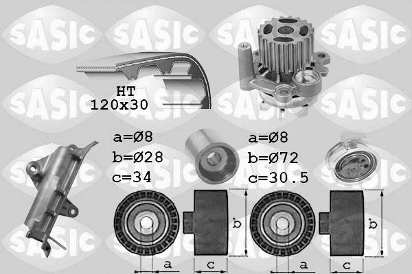 Sasic 3906022 - Водяной насос + комплект зубчатого ремня ГРМ unicars.by