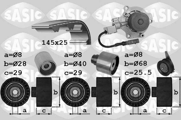 Sasic 3906113 - Водяной насос + комплект зубчатого ремня ГРМ unicars.by