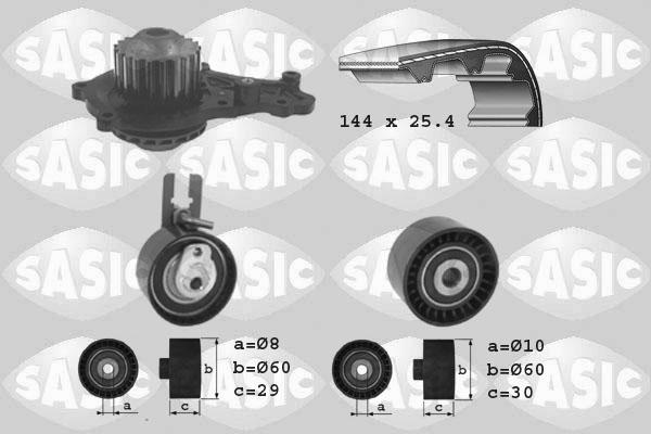 Sasic 3900009 - Водяной насос + комплект зубчатого ремня ГРМ unicars.by