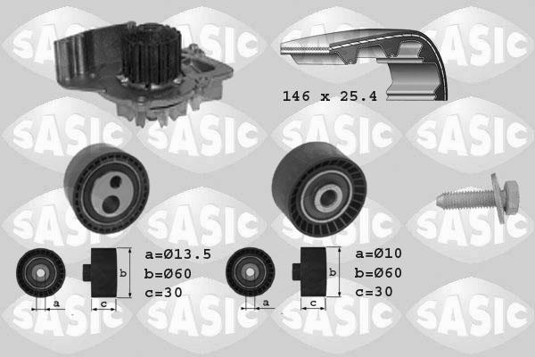 Sasic 3900006 - Водяной насос + комплект зубчатого ремня ГРМ unicars.by