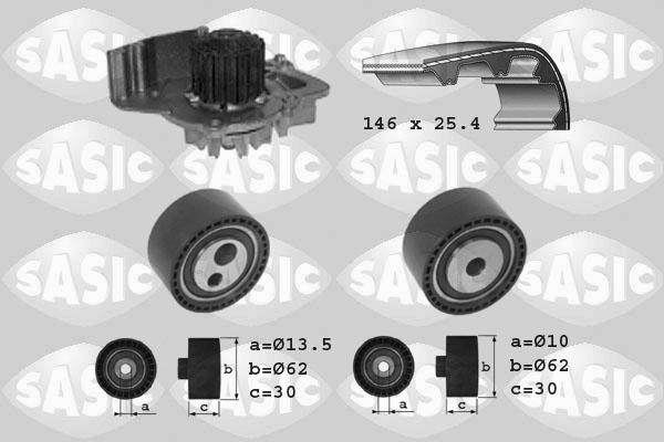 Sasic 3900008 - Водяной насос + комплект зубчатого ремня ГРМ unicars.by