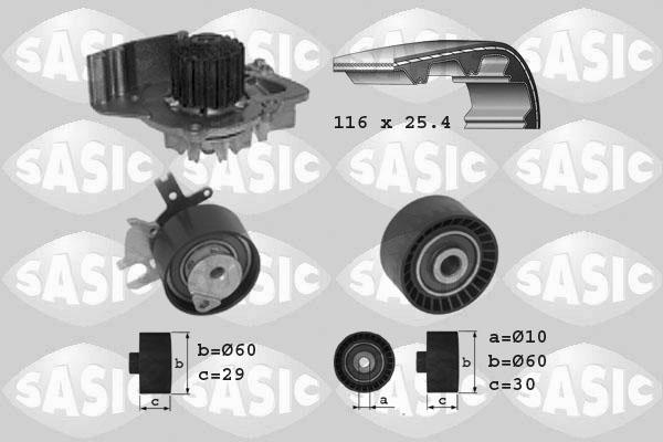 Sasic 3900007 - Водяной насос + комплект зубчатого ремня ГРМ unicars.by