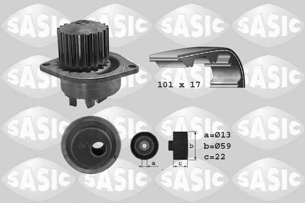 Sasic 3900019 - Водяной насос + комплект зубчатого ремня ГРМ unicars.by