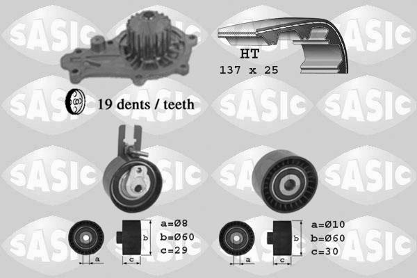 Sasic 3900014 - Водяной насос + комплект зубчатого ремня ГРМ unicars.by