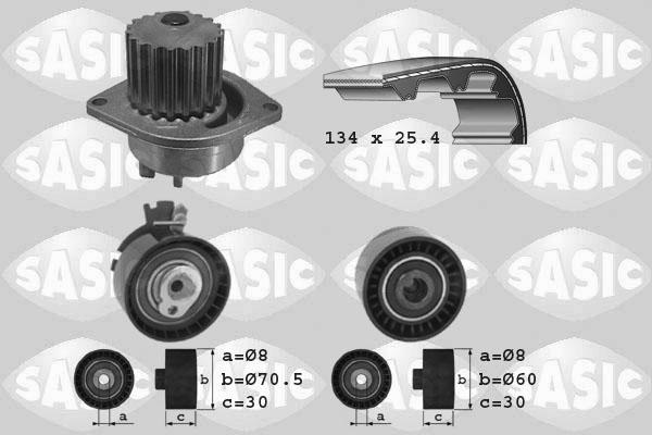 Sasic 3900015 - Водяной насос + комплект зубчатого ремня ГРМ unicars.by