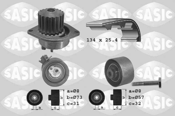 Sasic 3900016 - Водяной насос + комплект зубчатого ремня ГРМ unicars.by