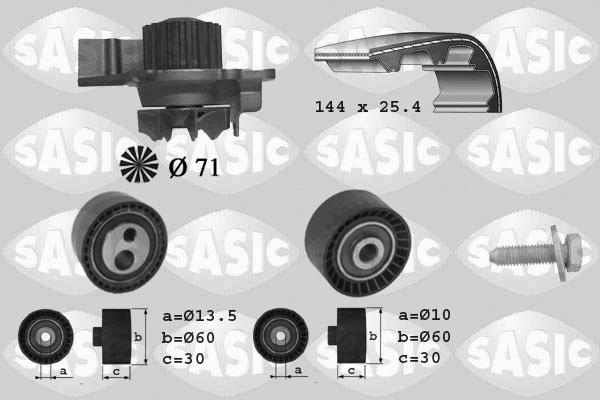 Sasic 3900013 - Водяной насос + комплект зубчатого ремня ГРМ unicars.by