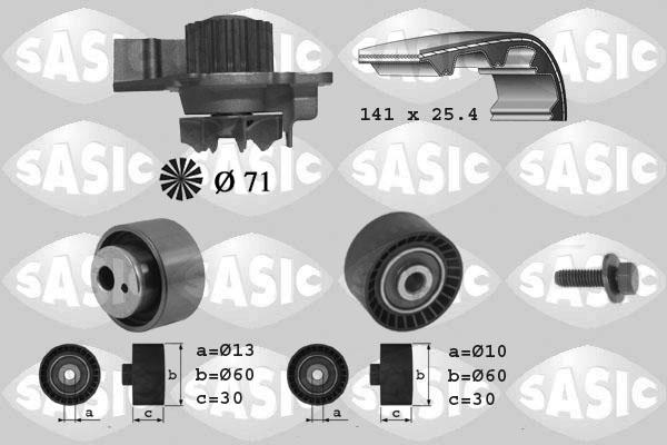 Sasic 3900012 - Водяной насос + комплект зубчатого ремня ГРМ unicars.by