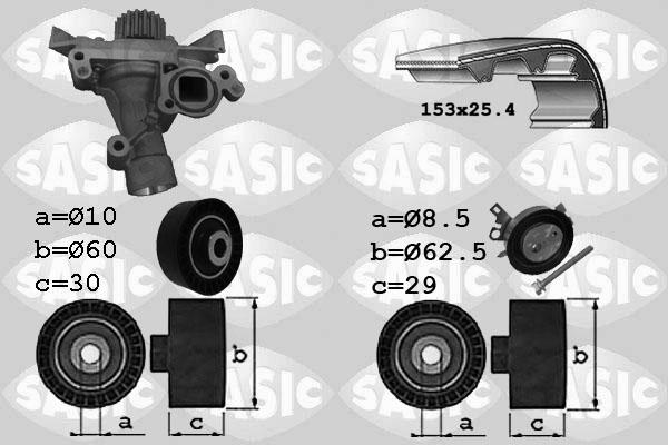 Sasic 3900029 - Водяной насос + комплект зубчатого ремня ГРМ unicars.by