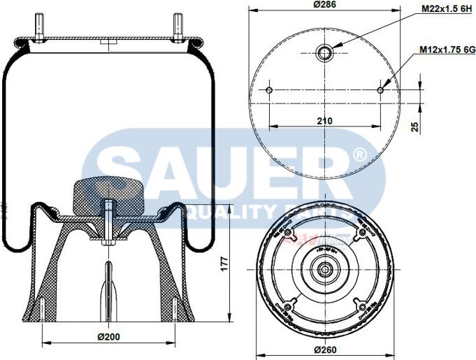 SAUER S2292923200 - Кожух пневматической рессоры unicars.by