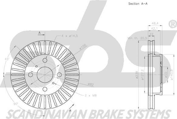 SBS 18152045174 - Тормозной диск unicars.by