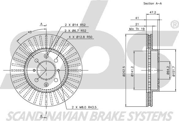 SBS 1815204007 - Тормозной диск unicars.by