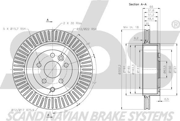 SBS 1815204033 - Тормозной диск unicars.by