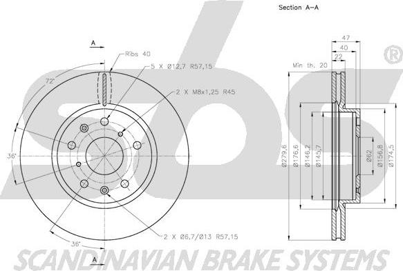 SBS 1815.205218 - Тормозной диск unicars.by