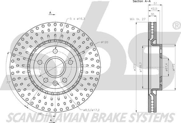 SBS 1815203671 - Тормозной диск unicars.by