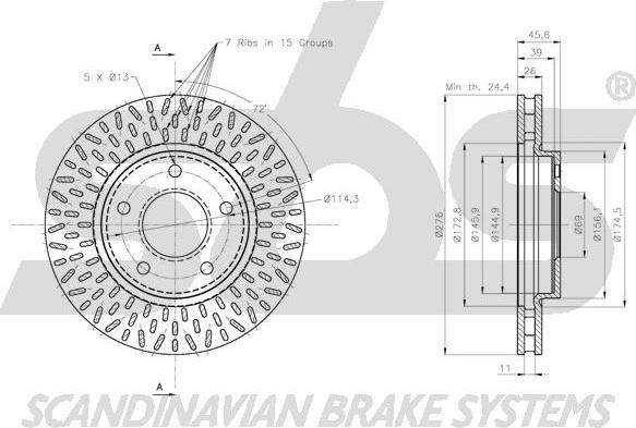 SBS 1815313057 - Тормозной диск unicars.by