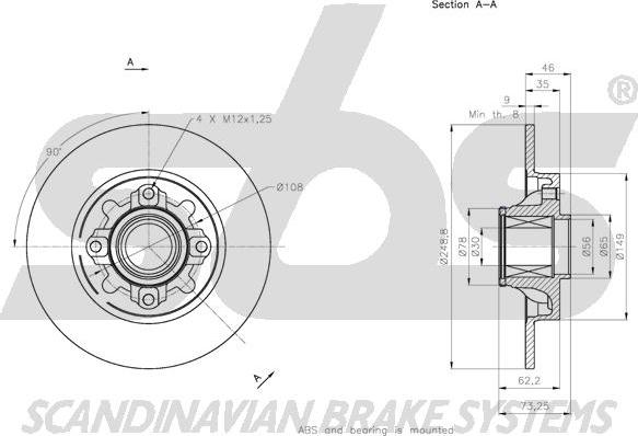 SBS 1815203738 - Тормозной диск unicars.by