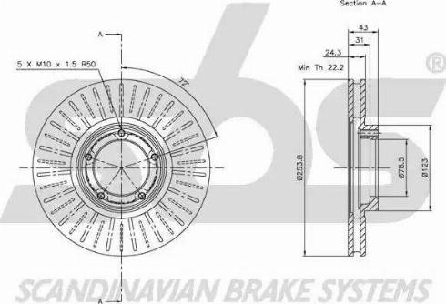 SBS 1815202547 - Тормозной диск unicars.by