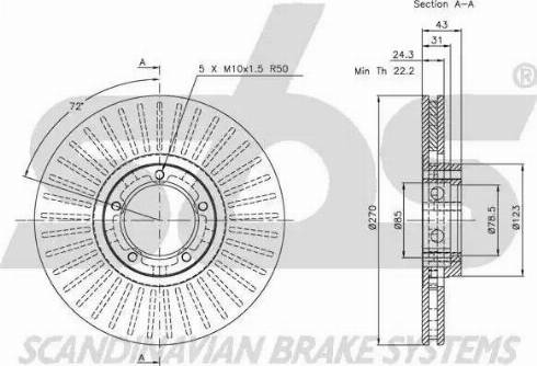 SBS 1815202532 - Тормозной диск unicars.by