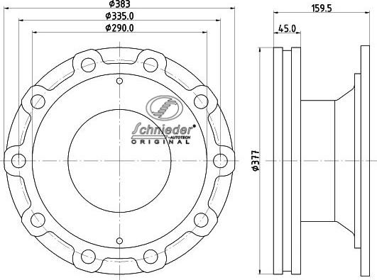 SCHNIEDER AUTOTECH BPT55.00011 - Тормозной диск unicars.by