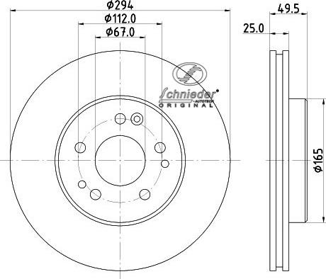 SCHNIEDER AUTOTECH BZS55.00005 - Тормозной диск unicars.by