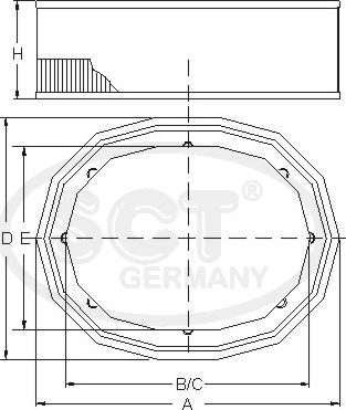 SCT-MANNOL SB 574 - Воздушный фильтр, двигатель unicars.by