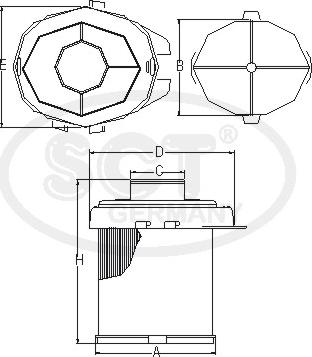 SCT-MANNOL SB 090 - Воздушный фильтр, двигатель unicars.by