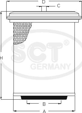 SCT-MANNOL SB 3229 - Воздушный фильтр, двигатель unicars.by