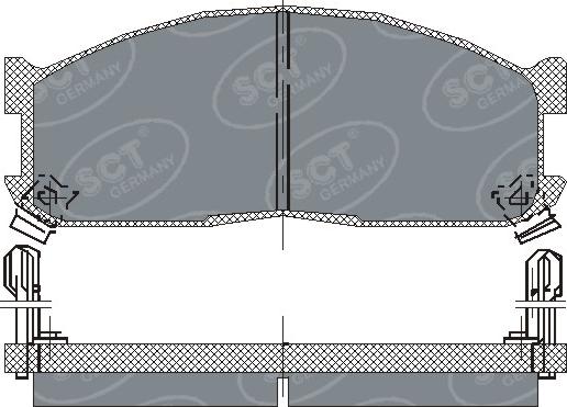 SCT-MANNOL SP 128 PR - Тормозные колодки, дисковые, комплект unicars.by