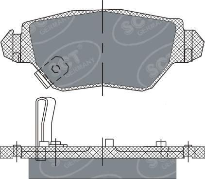 SCT-MANNOL SP 242 - Тормозные колодки, дисковые, комплект unicars.by