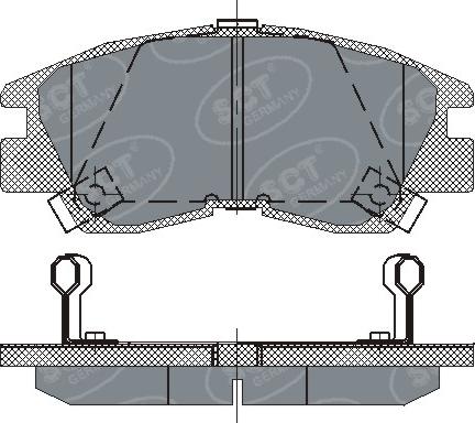 SCT-MANNOL SP 222 - Тормозные колодки, дисковые, комплект unicars.by